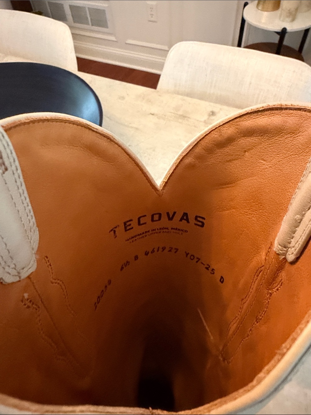Tecovas Cream Tall Western Embroidered Boots - Picture 2 of 4